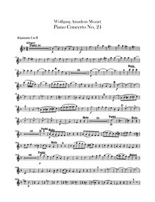 Partition clarinette 1, 2 (en B♭), Piano Concerto No.24, C minor