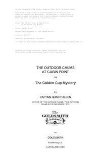 The Outdoor Chums at Cabin Point - or The Golden Cup Mystery