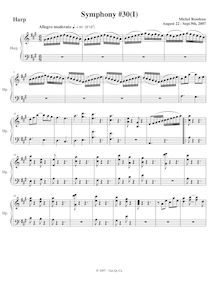 Partition harpe, Symphony No.30, A major, Rondeau, Michel