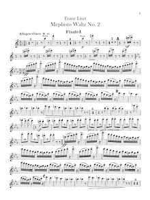 Partition flûte 1, 2, Piccolo, Mephisto Waltz No.2, Zweiter Mephisto-Walzer