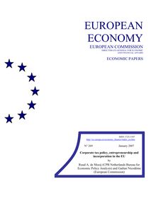 Corporate tax policy, entrepreneurship and incorporation in the EU