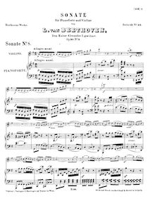 Partition complète, violon Sonata No.8, Op.30 No.3, G Major, Beethoven, Ludwig van par Ludwig van Beethoven
