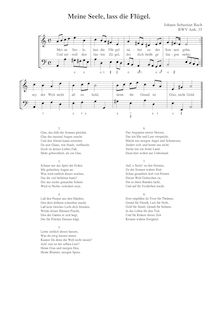Partition Meine Seele lass die Flügel, BWV Anh.35, 7 Geistliche Oden und ein Gedicht