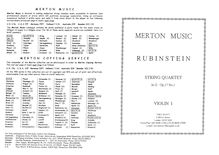 Partition parties complètes, corde quatuor No.1, Rubinstein, Anton