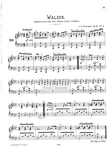 Partition complète, Danses brilliantes, Douzes valses pour le pianoforte par Carl Gottlieb Reissiger