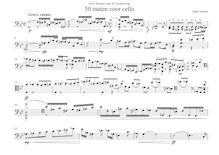 Partition Typeset score, 50 maten voor violoncelle, Bouma, Hugo