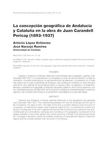 La concepción geográfica de Andalucía y Cataluña en la obra de Juan Carandell Pericay (1893-1937)