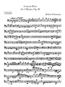 Partition violoncelles, Concertpiece pour Four cornes et orchestre, Op.86