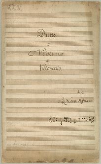 Partition complète, Duetto a violon e violoncelle, C major, Hofmann, Leopold