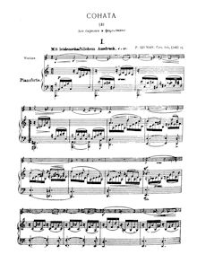Partition complète et partition de violon, violon Sonata No.1, Op.105