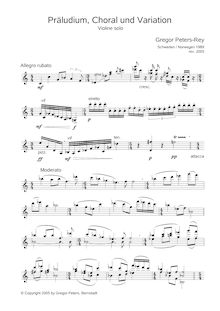Score, Prelude, choral et variations, Peters-Rey, Gregor