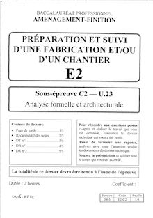 Analyse formelle et architecturale 2003 Bac Pro - Aménagement finition