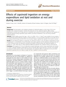 Effects of capsinoid ingestion on energy expenditure and lipid oxidation at rest and during exercise