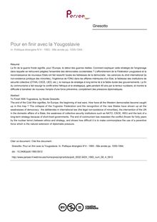 Pour en finir avec la Yougoslavie - article ; n°4 ; vol.58, pg 1055-1064