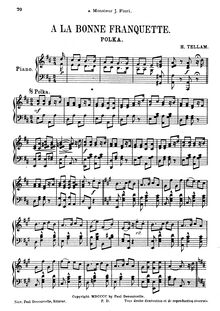 Partition complète, A la Bonne Franquette, Polka, D major, Decourcelle, Paul