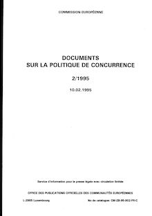 DOCUMENTS SUR LA POLITIQUE DE CONCURRENCE. 2/1995