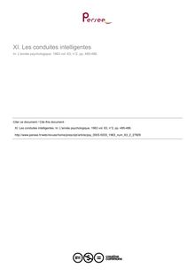 Les conduites intelligentes - compte-rendu ; n°2 ; vol.63, pg 485-486