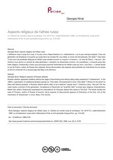 Aspects religieux de l athée russe - article ; n°3 ; vol.29, pg 415-425