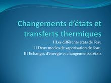 Changement d états et transferts thermiques - Physique 5e