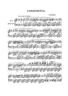 Partition complète, Canzonetta, G minor, Dussek, Jan Ladislav