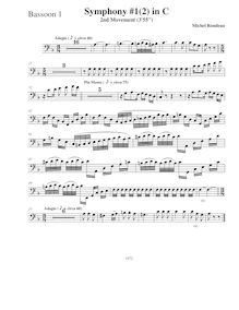 Partition basson 1, Symphony No.1, C major, Rondeau, Michel par Michel Rondeau