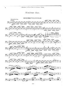 Partition violoncelle 2, 6 Grand Duos pour 2 violoncelles, Op.9 par Cornélis Liégeois