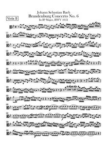 Partition viole de gambe II, Brandenburg Concerto No.6, 6. Brandenburgisches Konzert