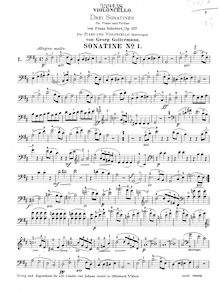 Partition de violoncelle, 3 violon sonates, Op.137, See comments below