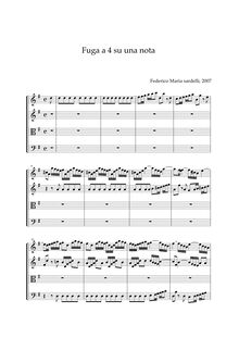Partition complète, Fuga su una nota a 4, pour cordes et continuo