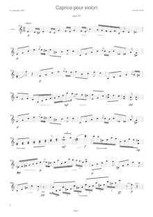 Partition complète, Caprice pour Solo violon, Plante, Cyril