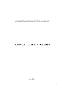 Rapport d activité 2005 de l Inspection générale des bibliothèques