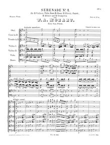 Partition complète, Serenade, Serenade No.4 ; Colloredo Serenade par Wolfgang Amadeus Mozart