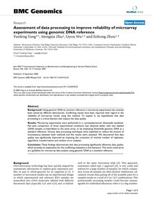 Assessment of data processing to improve reliability of microarray experiments using genomic DNA reference