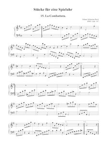 Partition La Combattuta en G major [BWV Anh.147], 18 pièces pour a Musical Clock