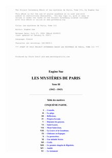 Les mystères de Paris, Tome III par Eugène Sue