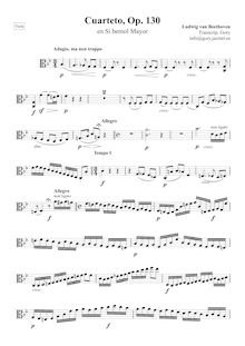 Partition viole de gambe, corde quatuor No.13, Op.130, B♭ major