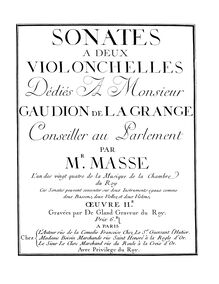 Partition No.1, sonates pour 2 Violoncellos, Book II, Sonates a Deux Violonchelles
