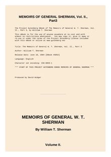 The Memoirs of General W. T. Sherman, Volume II., Part 3