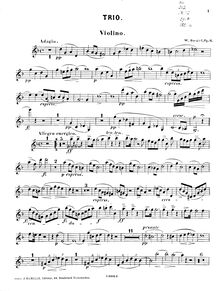 Partition de violon, Piano Trio No.1, F major, Bargiel, Woldemar