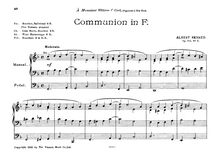 Partition , Communion en F major, 4 orgue pièces, Renaud, Albert