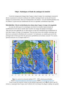 Statistiques et Etude du catalogue de sismicité
