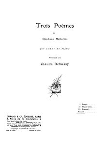 Partition complète (filter), Trois Poèmes de Stéphane Mallarmé