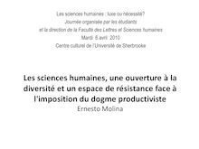 JOURNÉE LES SCIENCES HUMAINES: LUXE OU NÉCESSITÉ 2010 - Les ...