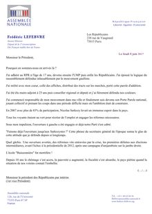 DOCUMENT: la lettre de Frédéric Lefebvre