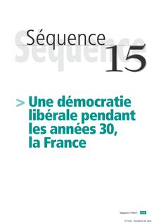 Une démocratie libérale pendant les années 30, la France