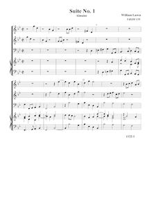 Partition complète,  No.1 pour 3 violes de gambe et orgue, Lawes, William