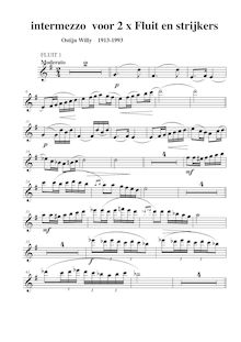 Partition flûte 1, Intermezzo 2x fluit en strijkers, Ostijn, Willy