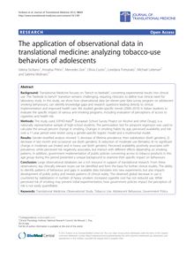 The application of observational data in translational medicine: analyzing tobacco-use behaviors of adolescents