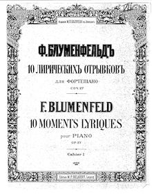 Partition complète, Ten lyrique Moments, Op.27, Dix Moments Lyriques, Op.27
