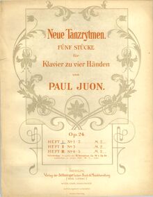 Partition Color covers, Tanzrhythmen, Books III, IV et V, Juon, Paul